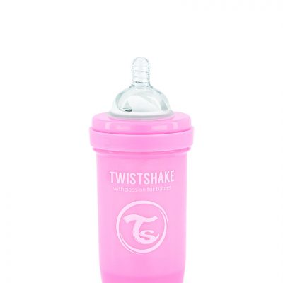 twistshake biberon anti-colica 180ml rosa