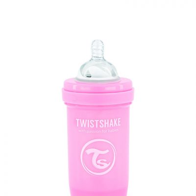 twistshake biberon anti-colica 180ml rosa