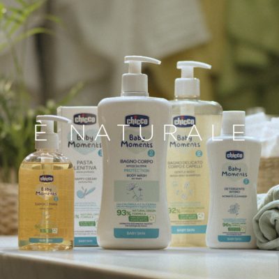 linea cosmetica naturale sostenibile chicco baby moments