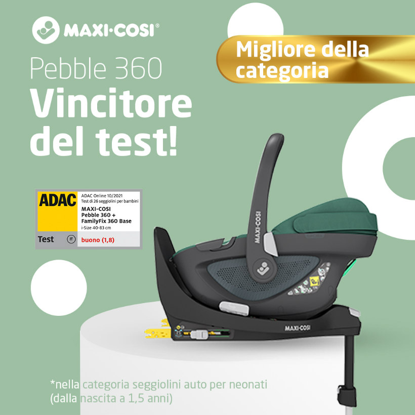 seggiolino maxi cosi pebble 360 vincitore test adac stiftung warentest