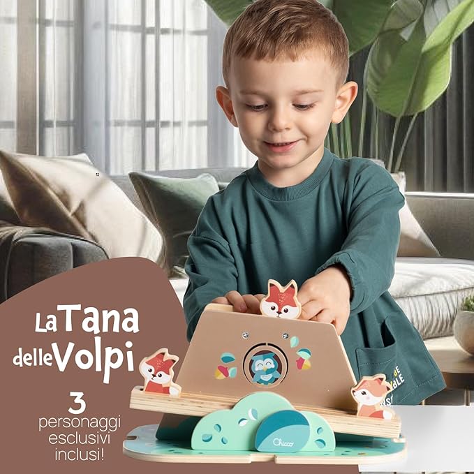 gioco in legno montessoriano tana delle volpi chicco